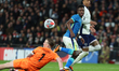 Vinicius Junior of Real Madrid and Brazil and Jordan Pickford of Everton and England are i...