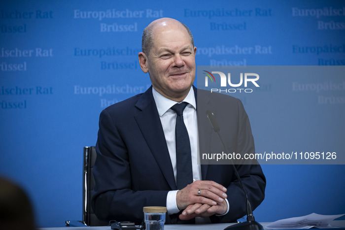 Olaf Scholz The Federal Chancellor Of Germany At The European Council