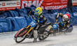 Martin Haarahiltunen of Sweden, bearing the number 199, is correcting a difficulty during...