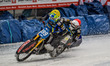 Martin Haarahiltunen of Sweden, bearing the number 199, is correcting a difficulty during...