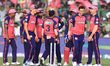 Players from the Rajasthan Royals are celebrating a wicket during the Indian Premier Leagu...