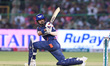 Lucknow Super Giants' captain KL Rahul is playing a shot during the Indian Premier League...
