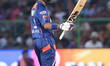 LSG's Captain KL Rahul is celebrating his half-century during the Indian Premier League (I...