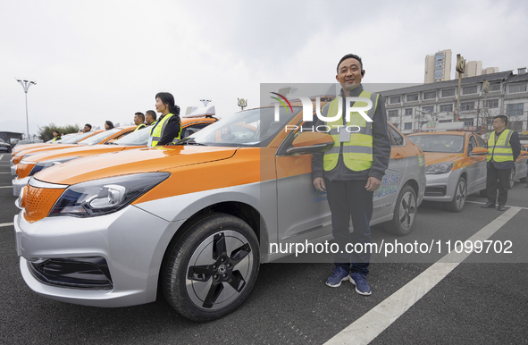 New energy taxis are being put into operation in Yichang, Hubei Province, China, on March 26, 2024. 