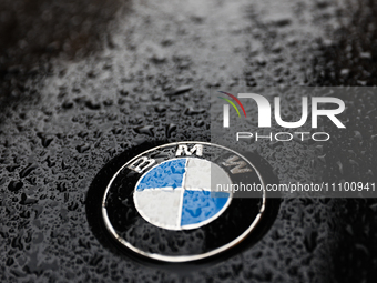 BMW logo is seen on a car in Rome, Italy on March 26, 2024. (