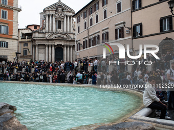 The Trevi Fountain is attracting numerous visitors in Rome, Italy, on March 24, 2024. (