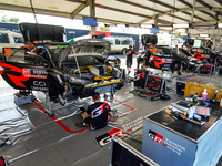 The Toyota Gazoo Racing WRT team is driving the Toyota GR Yaris Rally1 Hybrid at the service park in Naivasha, during the FIA World Rally Ch...