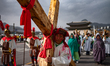 Participants are marching at the 2024 Easter Parade in Gwanghwamun Square, hosted by the C...