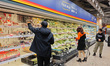 Citizens are shopping at a supermarket in Shanghai, China, on March 31, 2024. 