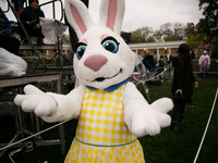A person in an Easter Bunny costume enter the 2024 White House Easter Egg Roll on the South Lawn of the White House in Washington, D.C. on A...