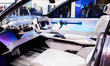 The interior of the H1st Vision, an all-electric concept car prototype developed by the Fr...