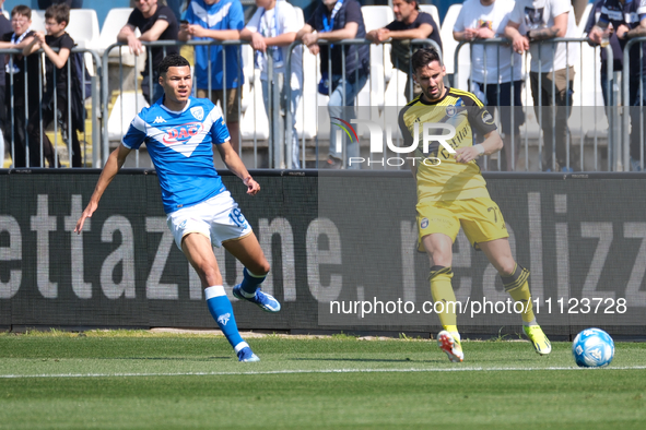 Alexander Jallow of Brescia Calcio FC is playing during the Italian Serie B soccer championship match between Brescia Calcio FC and Pisa SC...