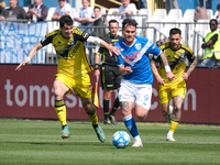 Flavio Bianchi of Brescia Calcio FC is being followed by Stefano Moreo of Pisa Sporting Club 1909 during the Italian Serie B soccer champion...