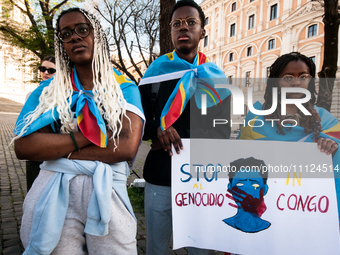 Citizens of Congo are participating in the international mobilization in Piazza dell'Esquilino in Rome, Italy, on April 6, 2024, to demand a...