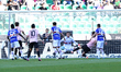 Leonardo Mancuso of Palermo FC is celebrating a goal during the Serie B BKT match between...