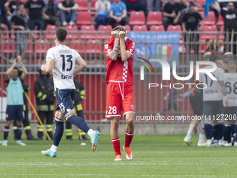 Andrea Colpani is looking disappointed during the match between AC Monza and SSC Napoli at U-Power Stadium in Monza, Italy, on April 7, 2024...