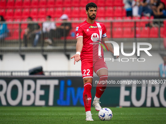 Pablo Mari is playing for AC Monza against SSC Napoli in a Serie A match at U-Power Stadium in Monza, Italy, on April 7, 2024. (