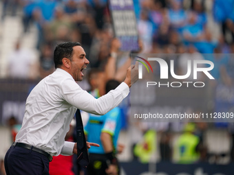 Raffaele Palladino, the head coach of AC Monza, is pictured during the match between AC Monza and SSC Napoli for Serie A at U-Power Stadium...