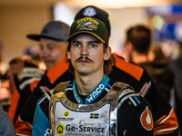 Sweden's Filip Jager, 17, is waiting to go out for the parade during the FIM Ice Speedway Gladiators World Championship Final 4 at Ice Rink...