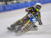 Germany's Max Niedermaier (88) is in action during the FIM Ice Speedway Gladiators World Championship Final 4 at Ice Rink Thialf in Heerenve...