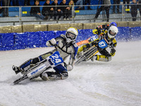 Max Koivula (24) in yellow is leading Heikki Huusko (67) in white from Finland and Sebastian Reitsma (283) in blue from the Netherlands duri...