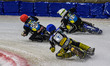 Finland's Heikki Huusko (67) in blue is chasing Sweden's Jimmy Olsen (81) in white and Swe...