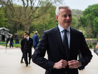 Economy Minister Bruno Le Maire is attending the trilateral summit between France, Italy, and Germany at the Hangar Y in Meudon, south of Pa...