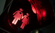 Couples on traffic lights are being displayed in the Wien Museum in Vienna, Austria, on Ap...