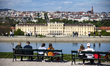 Visitors are enjoying the sunny spring weather in the park of Schonbrunn Palace in Vienna,...
