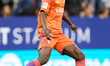 Mohamed Djetei of Albacete Balompie is in action during the Spanish La Liga Hipermotion fo...