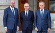 Prime Minister of Poland, Donald Tusk (R) and President of European Commission, Charles Mi...