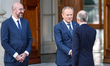 Prime Minister of Poland, Donald Tusk (middle) welcomes President of European Commission,...