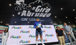 Alexey Lutsenko of Kazakhstan and Astana Qazaqstan Team celebrates on podium wearing Giro...