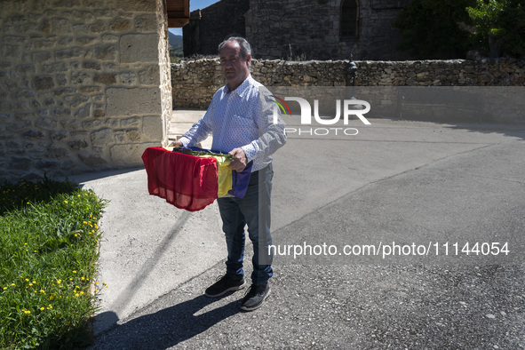 A relative of Vicente Martin Garcia, who died in the Franco prison of Valdenoceda in Burgos, Spain, in 1941, is taking his remains that have...