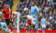 Manuel Akanji #25 of Manchester City is in action during the Premier League match between...