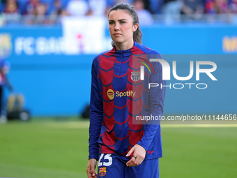 Ingrid Engen is playing in the match between FC Barcelona and Villarreal CF for week 23 of the Liga F at the Johan Cruyff Stadium in Barcelo...