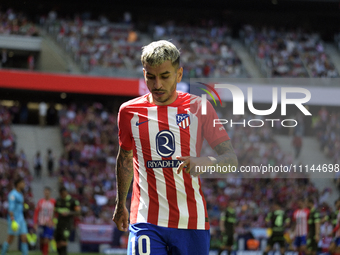 Angel Correa of Atletico de Madrid is playing during the Spanish League, LaLiga EA Sports, football match between Atletico de Madrid and Gir...