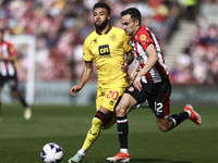 Sergio Reguilon of Brentford is on the ball during the Premier League match between Brentford and Sheffield United at the Gtech Community St...