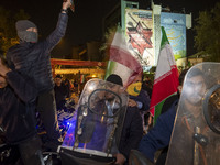 Iranian motorcyclists are participating in a celebration of Iran's IRGC UAV and missile attack against Israel in downtown Tehran, Iran, on A...
