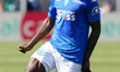 Emmanuel Gyasi of Empoli FC is playing in the Serie A TIM match between US Lecce and Empol...