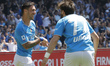 Matteo Politano of Napoli is celebrating after scoring their first goal during the Serie A...