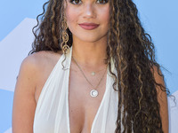 Madison Pettis arrives at the 7th Annual REVOLVE Festival 2024 during the 2024 Coachella Valley Music And Arts Festival - Weekend 1 - Day 2...
