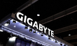Visitors to the Congress are standing in front of the Gigabyte Technology logo at the comp...