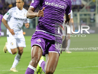 Christian Kouame is controlling the ball during the UEFA Europa Conference League 2023/24 quarter-final second leg match between ACF Fiorent...