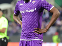 Christian Kouame is playing for ACF Fiorentina during the UEFA Europa Conference League 2023/24 quarter-final second leg match against FC Vi...