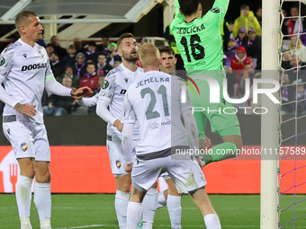 Martin Jedlicka of FC Viktoria Plzen is controlling the ball during the UEFA Europa Conference League 2023/24 quarter-final second leg match...
