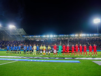 Liverpool FC and Atalanta BC are lining up during the UEFA Europa League quarter-finals second leg football match at Gewiss Stadium in Berga...