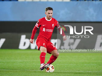 Alexis Mac Allister of Liverpool FC is playing in the UEFA Europa League quarter-finals second leg football match against Atalanta BC at Gew...