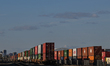 EDMONTON, CANADA - APRIL 17:Rail transport of containers awaiting on a siding in Edmonton...
