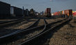 EDMONTON, CANADA - APRIL 17:Rail transport of containers awaiting on a siding in Edmonton...